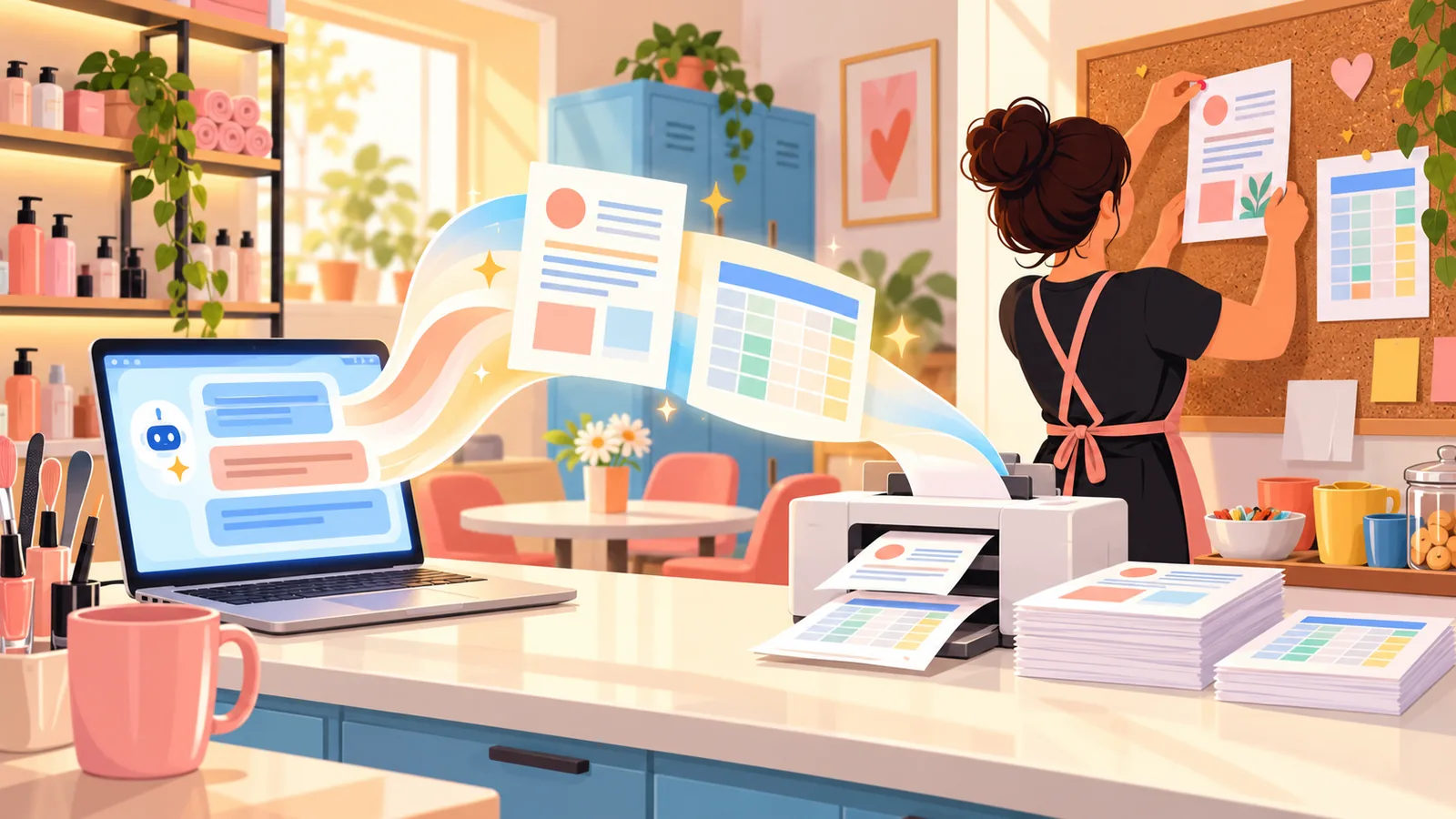 Lưu câu trả lời dài của AI thành file Google Docs, Sheets để dùng lại ở tiệm