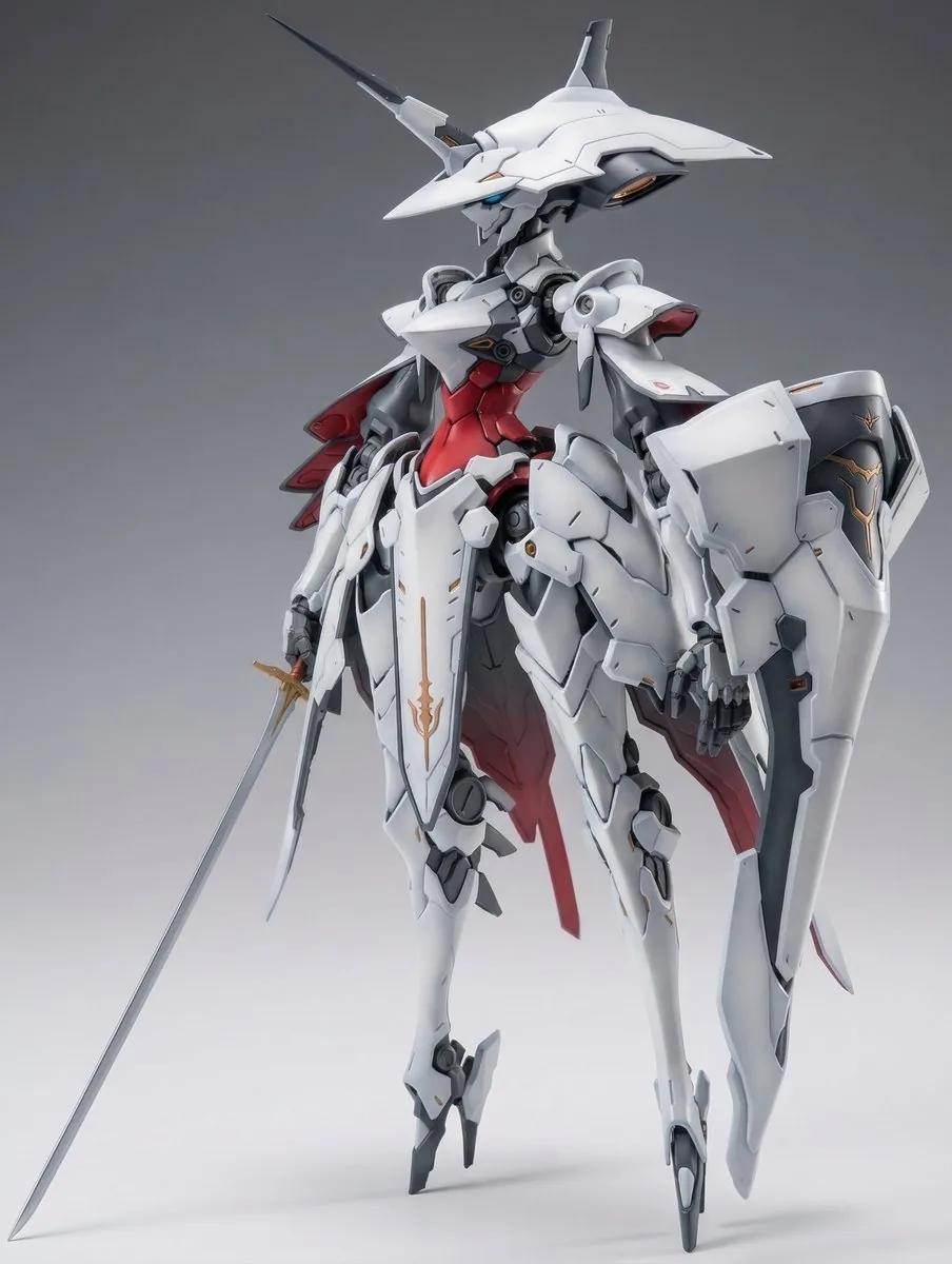 Ảnh concept mô hình robot nhựa tỉ lệ 1/7 nền trắng: ý tưởng đồ chơi, nhân vật game