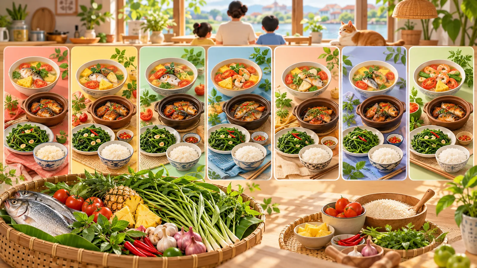 Lên thực đơn đi chợ cả tuần